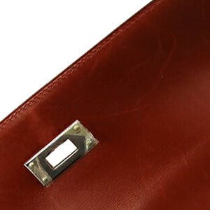 Hermès Kelly Sellier 35 Rouge Ash Boxcalf Silver