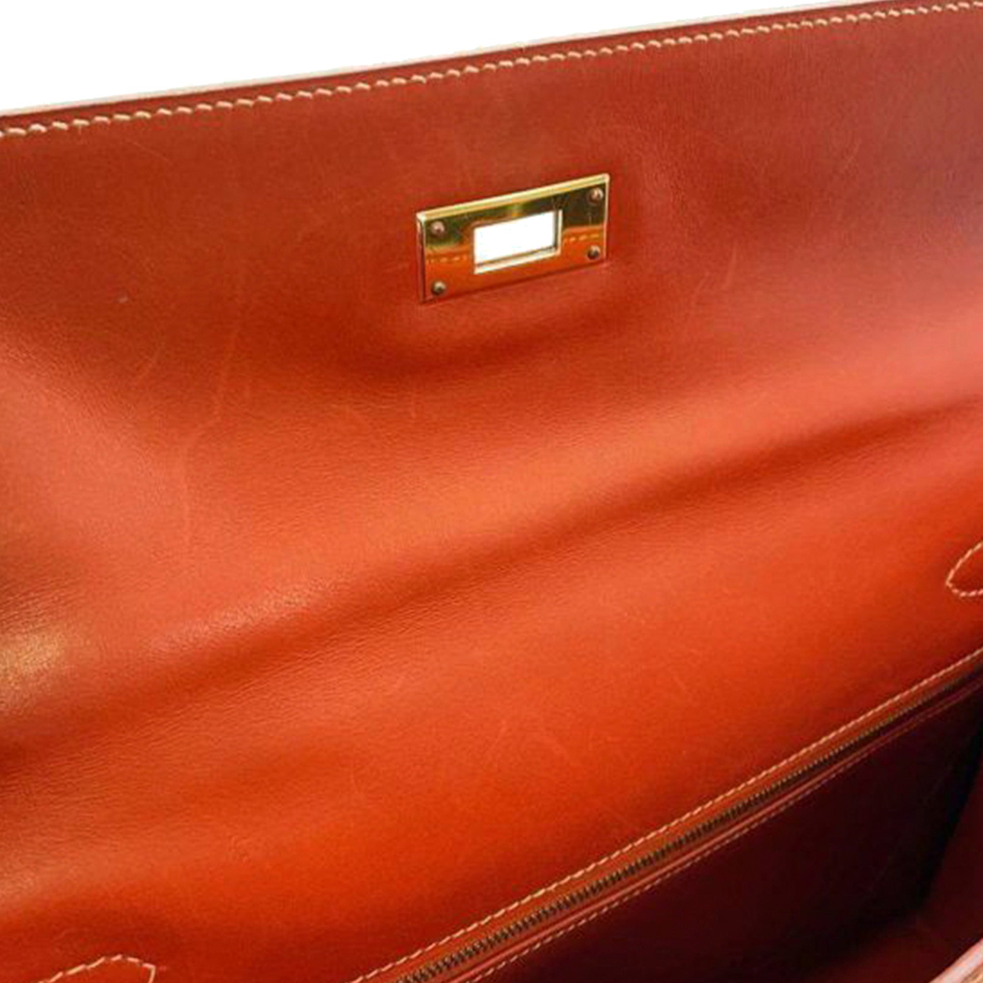 Hermès Kelly Sellier 32 Brique Box Calf