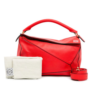 Loewe Puzzle Bag Medium Red Calfskin