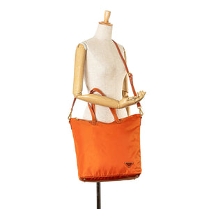 Prada Tessuto Tote Bag orange nylon canvas