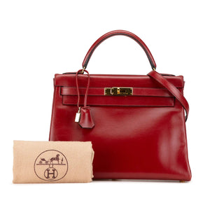 Hermès Kelly Retourne 32 Red Box Calf