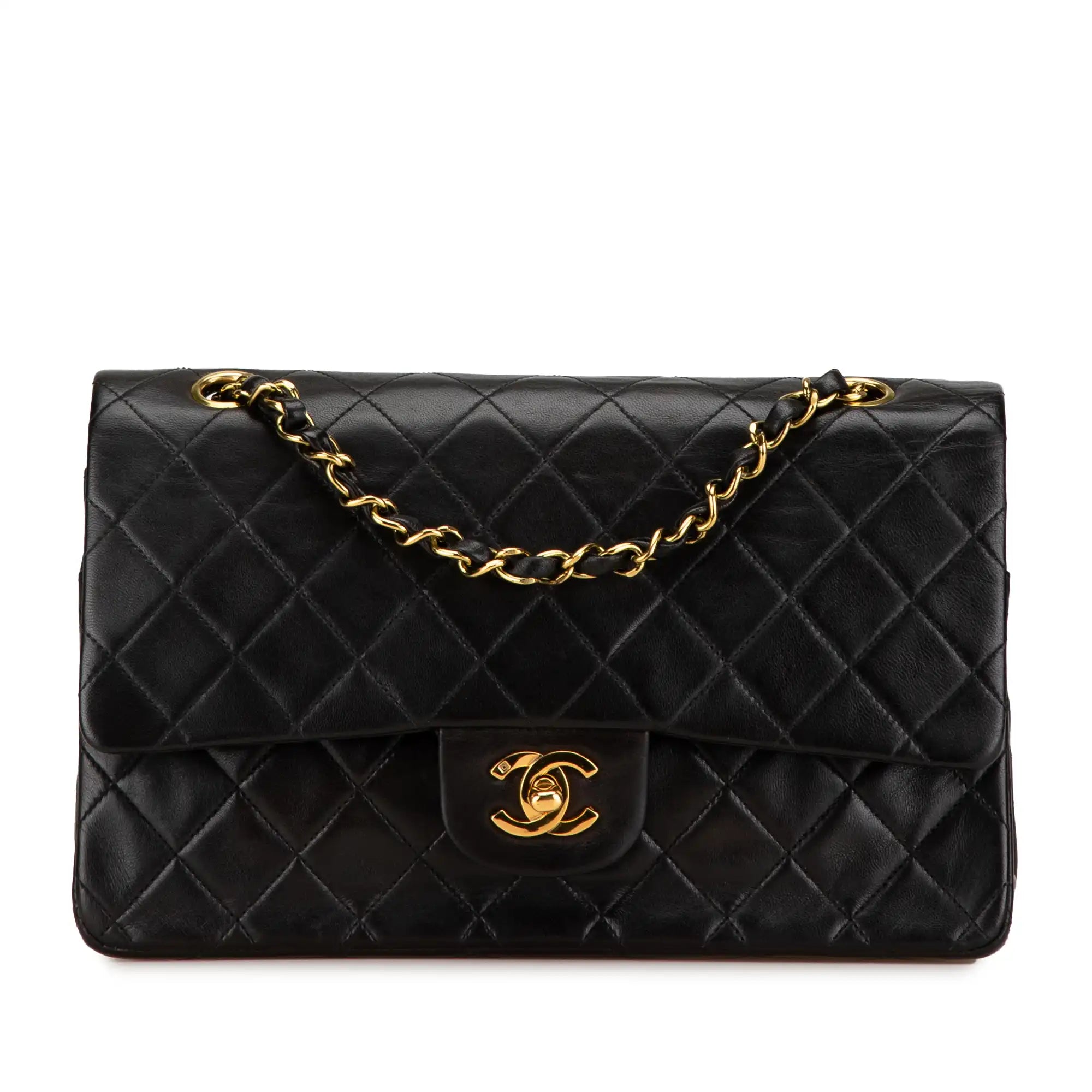 Chanel Classic Double Flap Medium Black Lambskin Gold