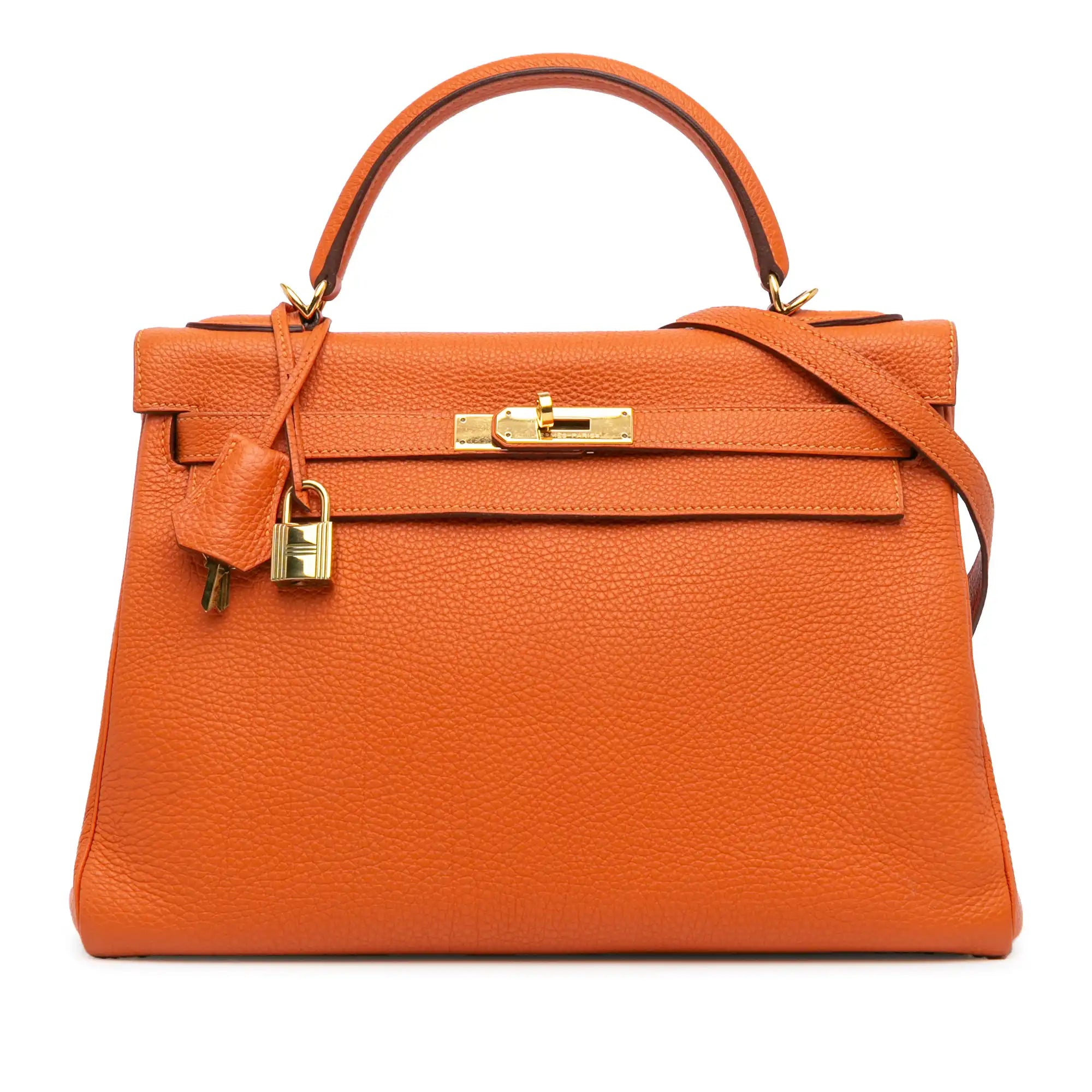 Hermès Kelly Retourne 32 Orange Togo Gold