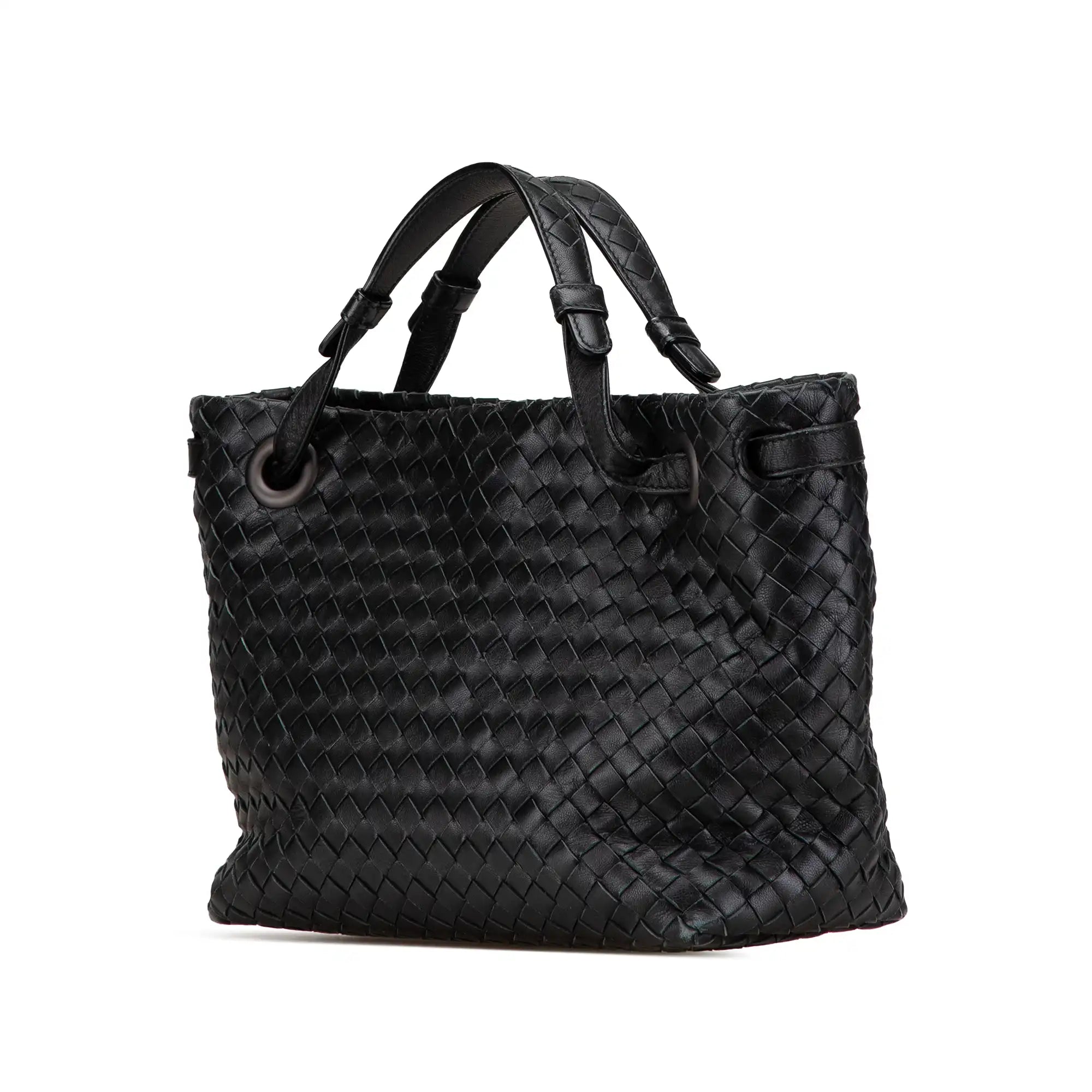 Bottega Veneta Bella Tote Black Intrecciato Leather