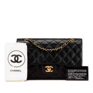 Chanel Classic Double Flap Medium Black Lambskin Gold