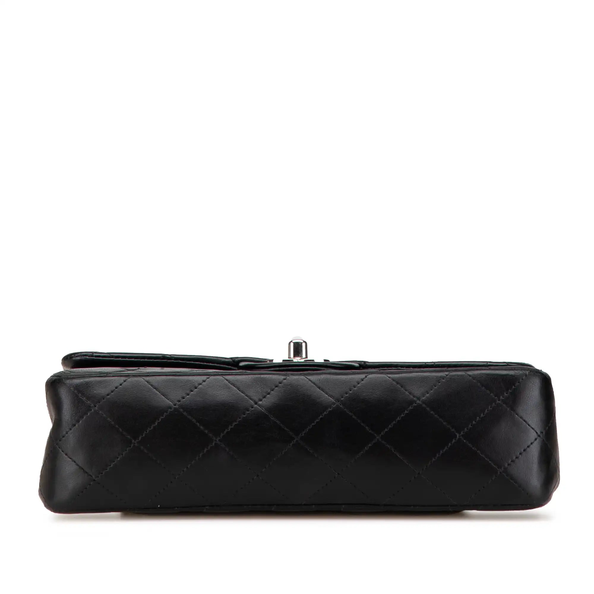 Chanel Classic Double Flap Small Black Lambskin Silver