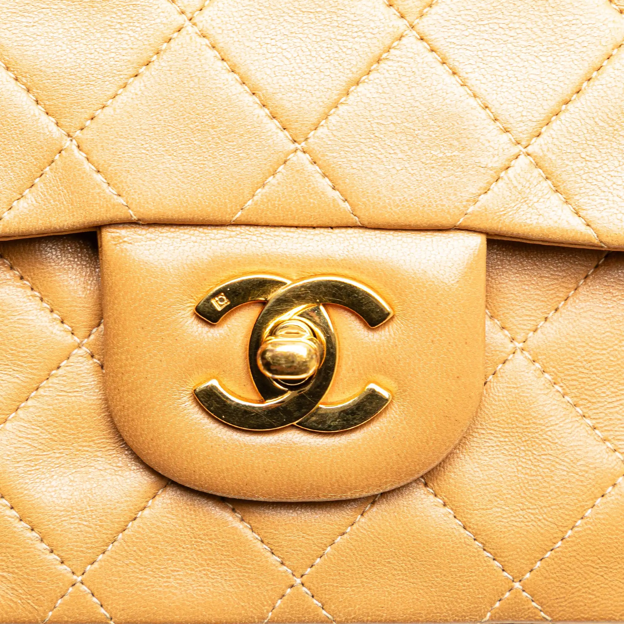 Chanel Classic Double Flap Small Beige Lambskin Gold