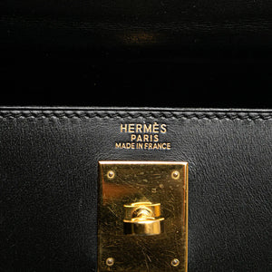 Hermès Kelly Sellier 32 Black Boxcalf Gold