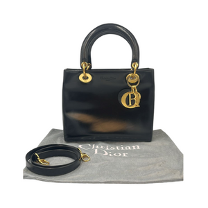 Dior Lady Dior Medium Black Patent Leather 46 034.00