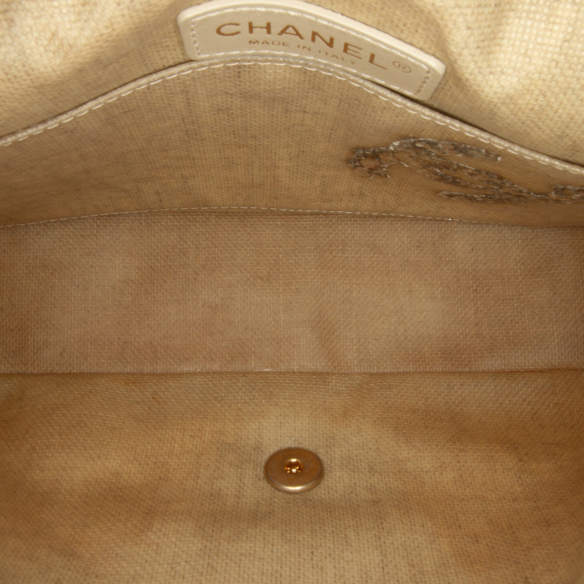 Chanel Single Flap Medium Brown Crochet Raffia Gold