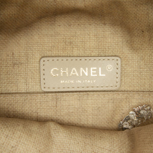 Chanel Single Flap Medium Brown Crochet Raffia Gold