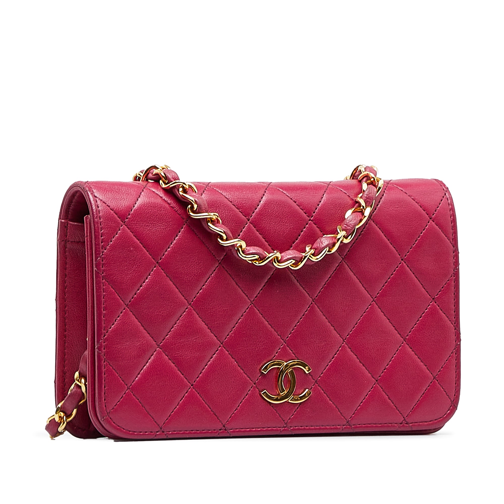 Chanel CC Flap Bag Pink Lambskin Gold