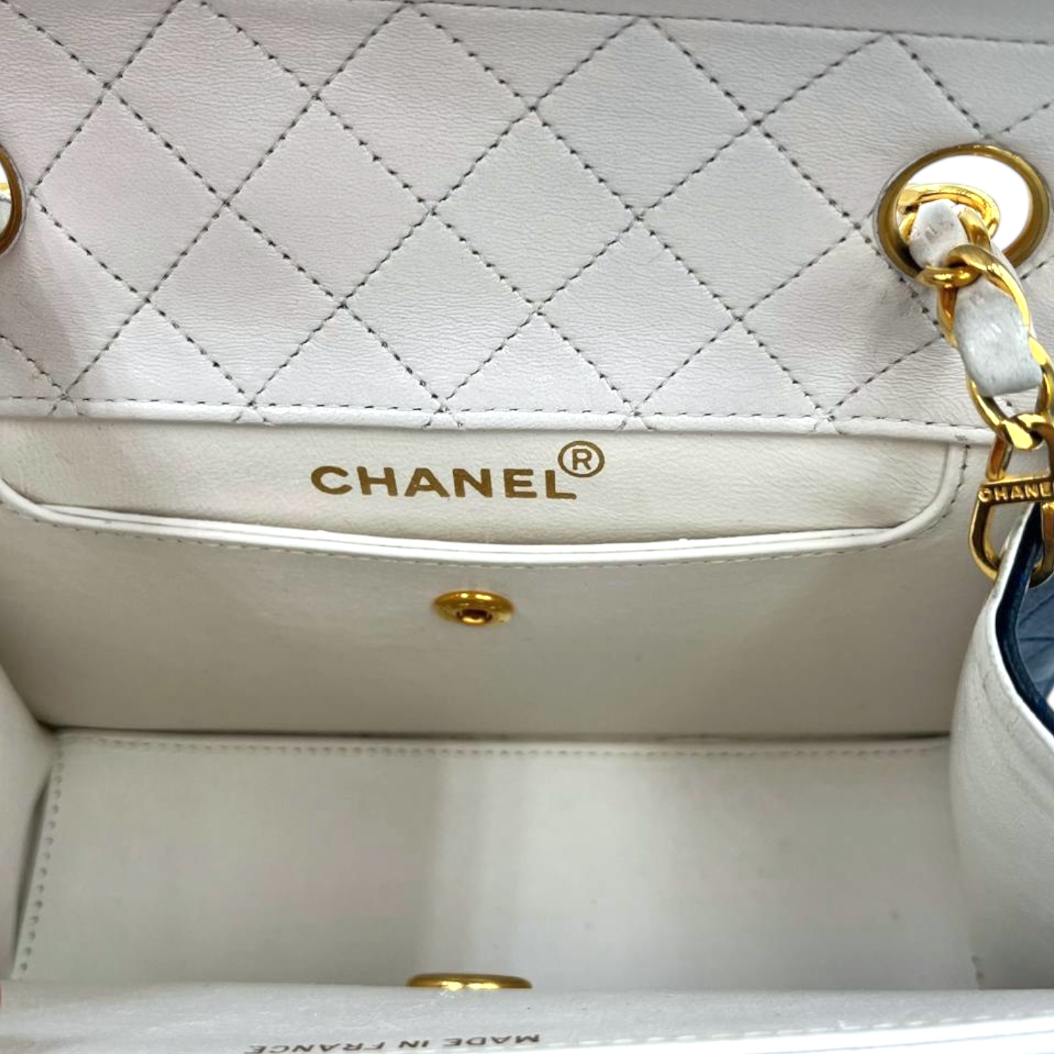 Chanel Trapeze Navy Blue Lambskin Gold