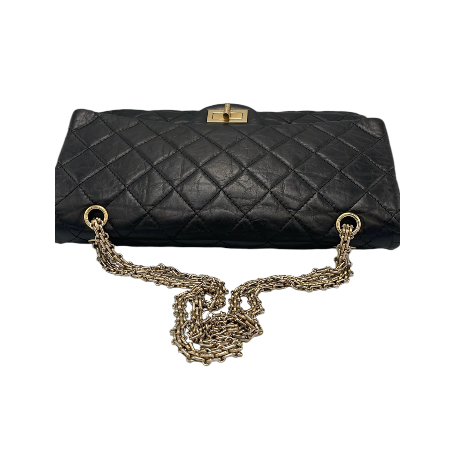 Chanel 2.55 Reissue Jumbo Black Aged Calfskin Gold