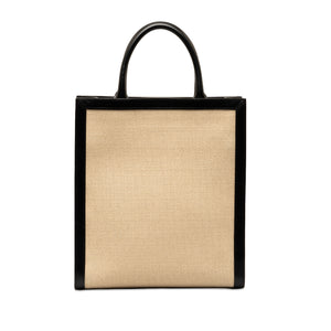 Celine Cabas Vertical Tote Medium White Canvas