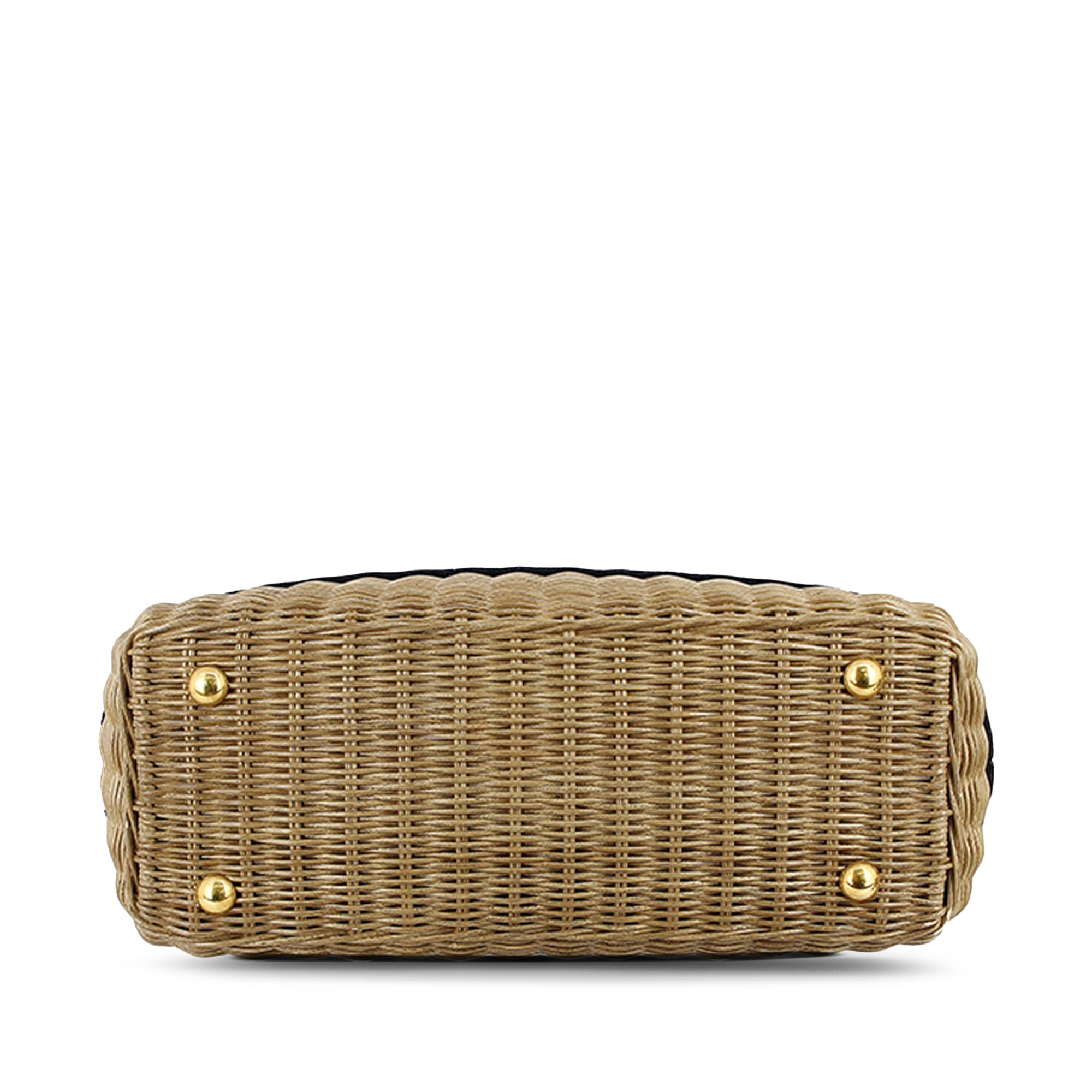 Dior Wicker Basket Bag Brown Raffia Oblique Canvas