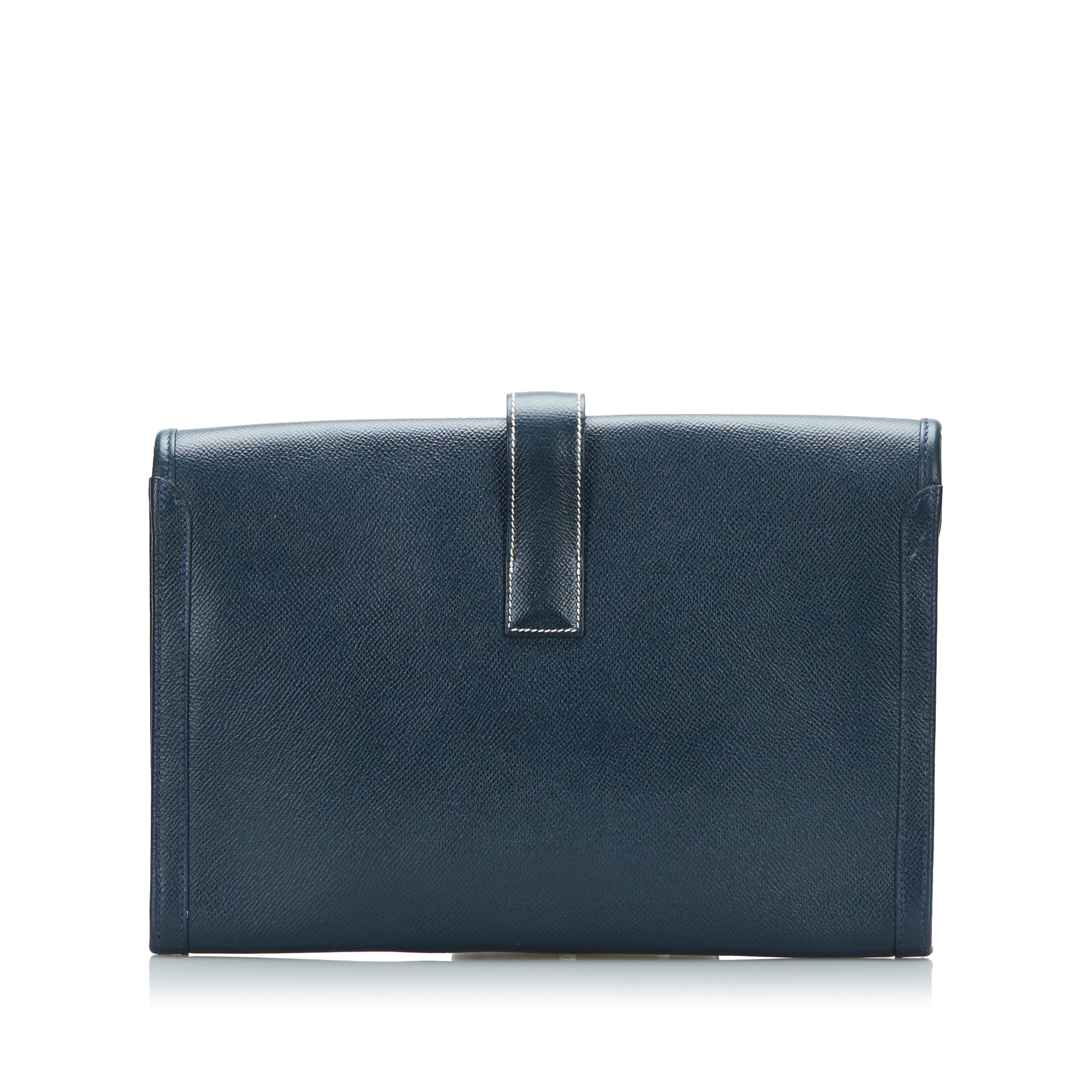 Hermès Jige PM Clutch Blue Leather