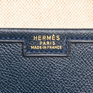 Hermès Jige PM Clutch Blue Leather