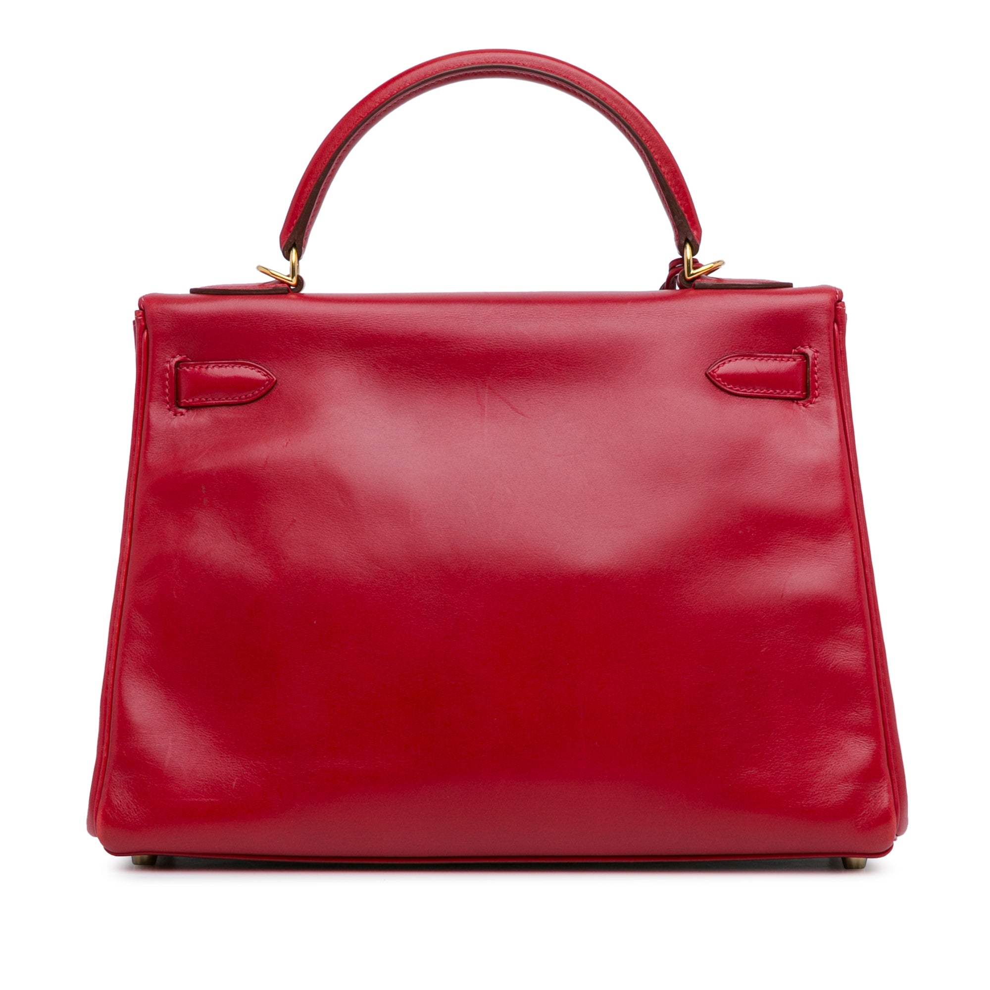 Hermès Kelly Retourne 32 Rouge Vif Tadelakt Gold