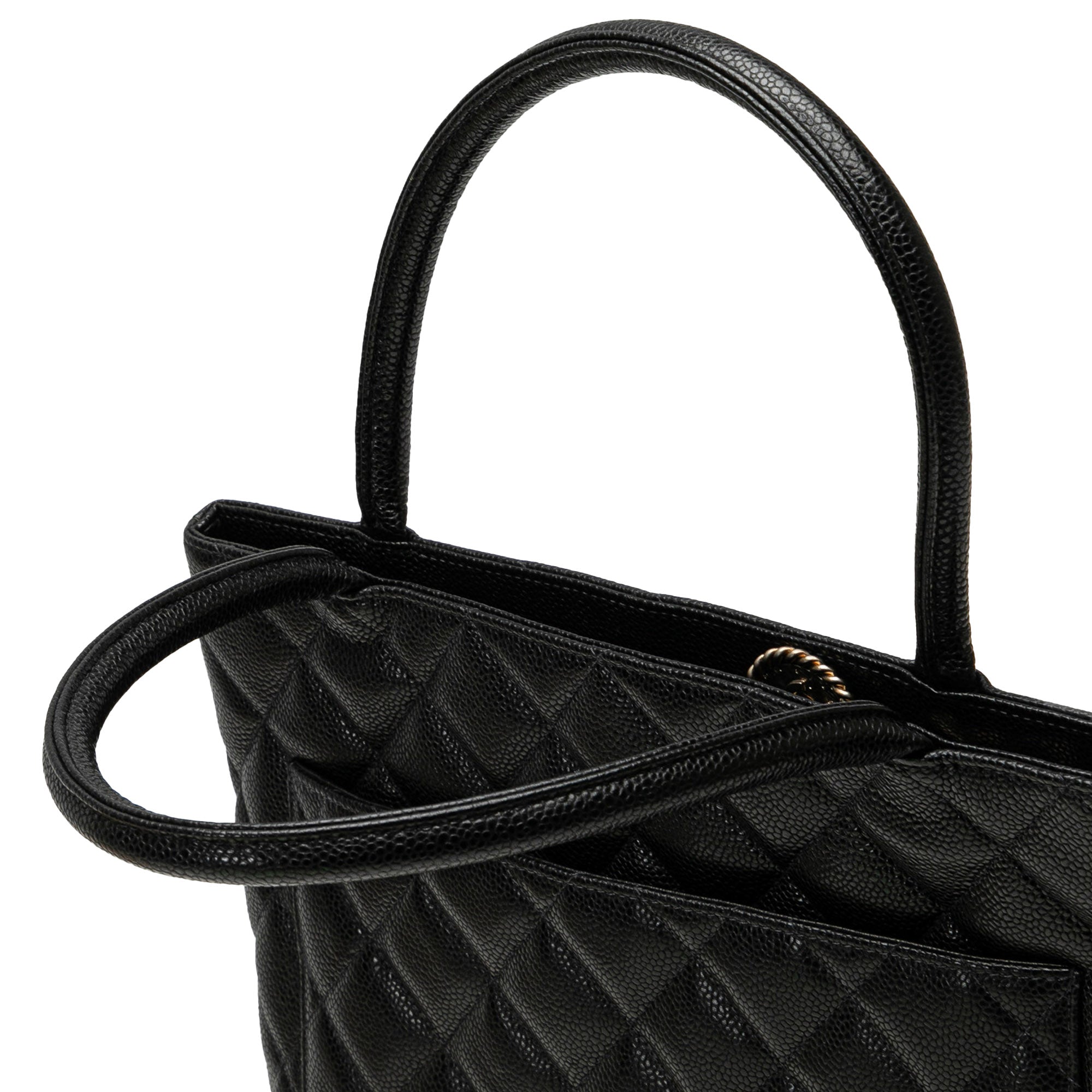 Chanel Medallion Tote Bag Black Caviar Gold