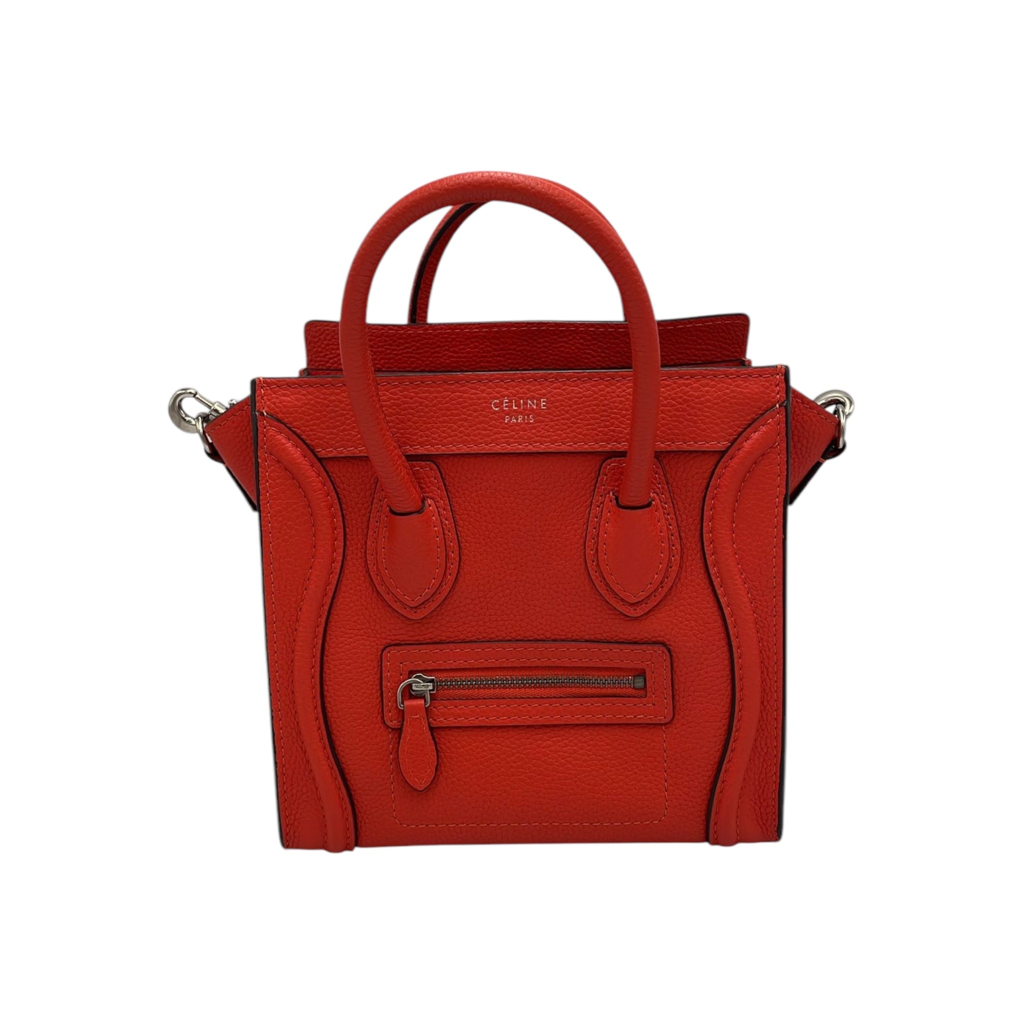 Celine Luggage Handbag Nano Red