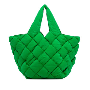 Bottega Veneta Cassette Tote Green Padded Intrecciato Nylon