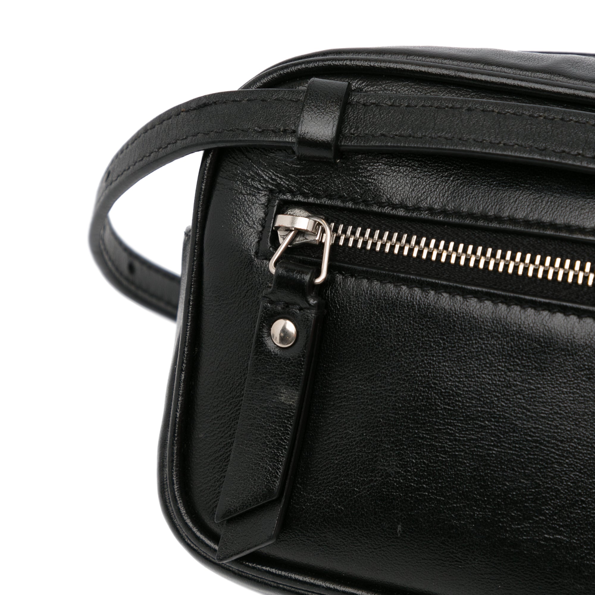 Yves Saint Laurent Monogram Lou Belt Bag Black Studded Matelassé