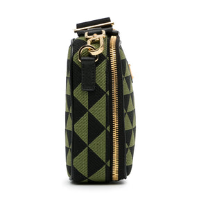 Prada Symbole Triangolo Crossbody Bag Green Canvas