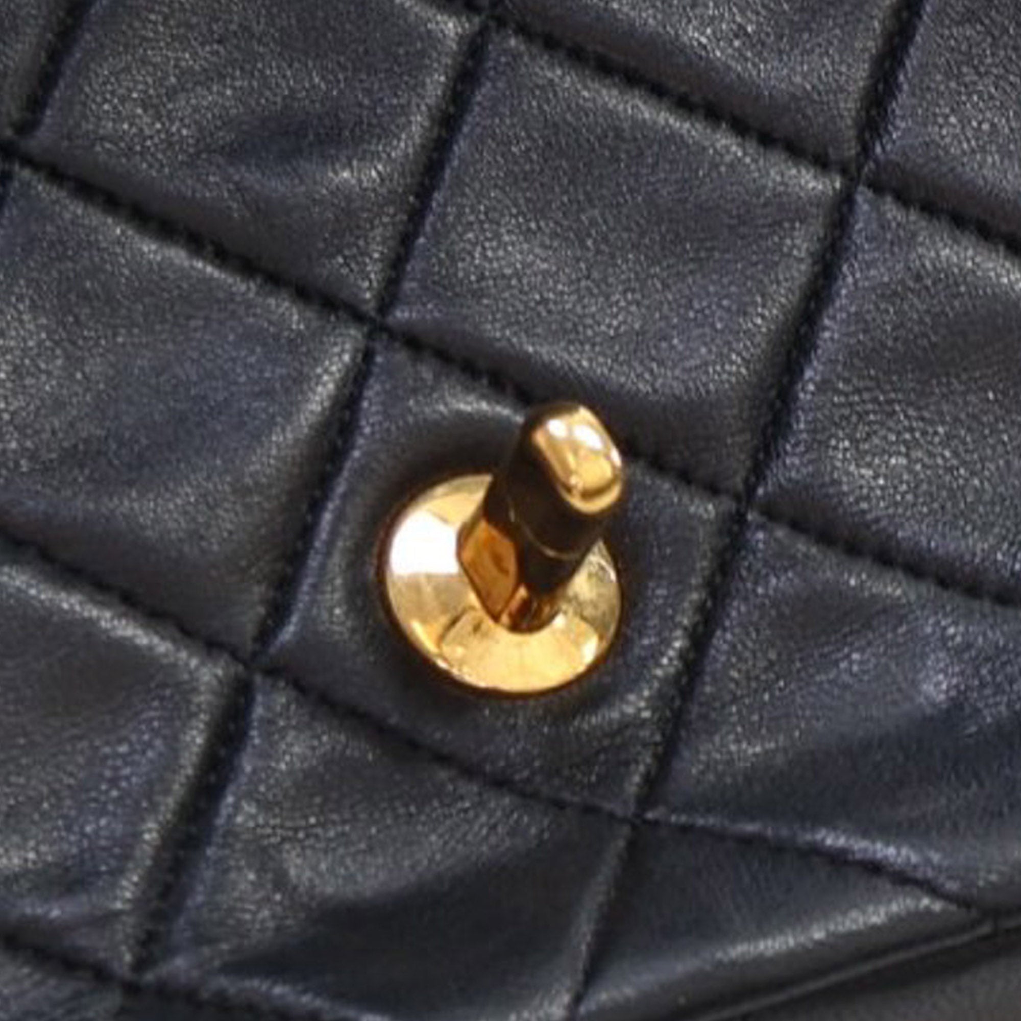 Chanel Diana Medium Black Lambskin Gold