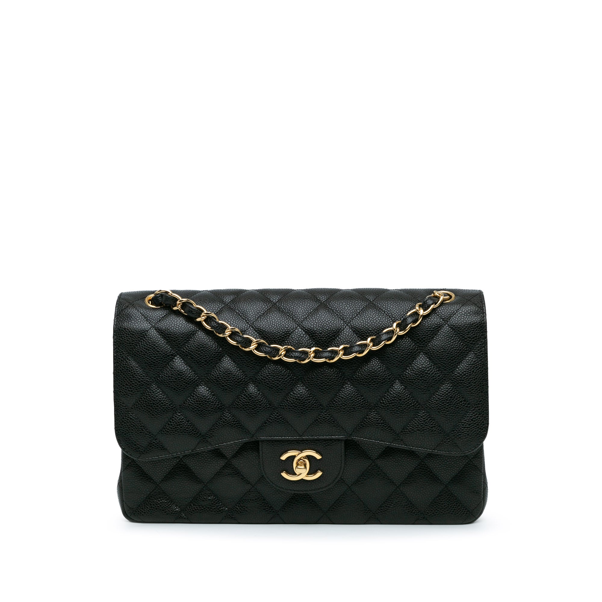 Chanel Classic Double Flap Jumbo Black Caviar Gold