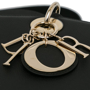 Dior Lady Dior Large Black Grained Calfskin Gold