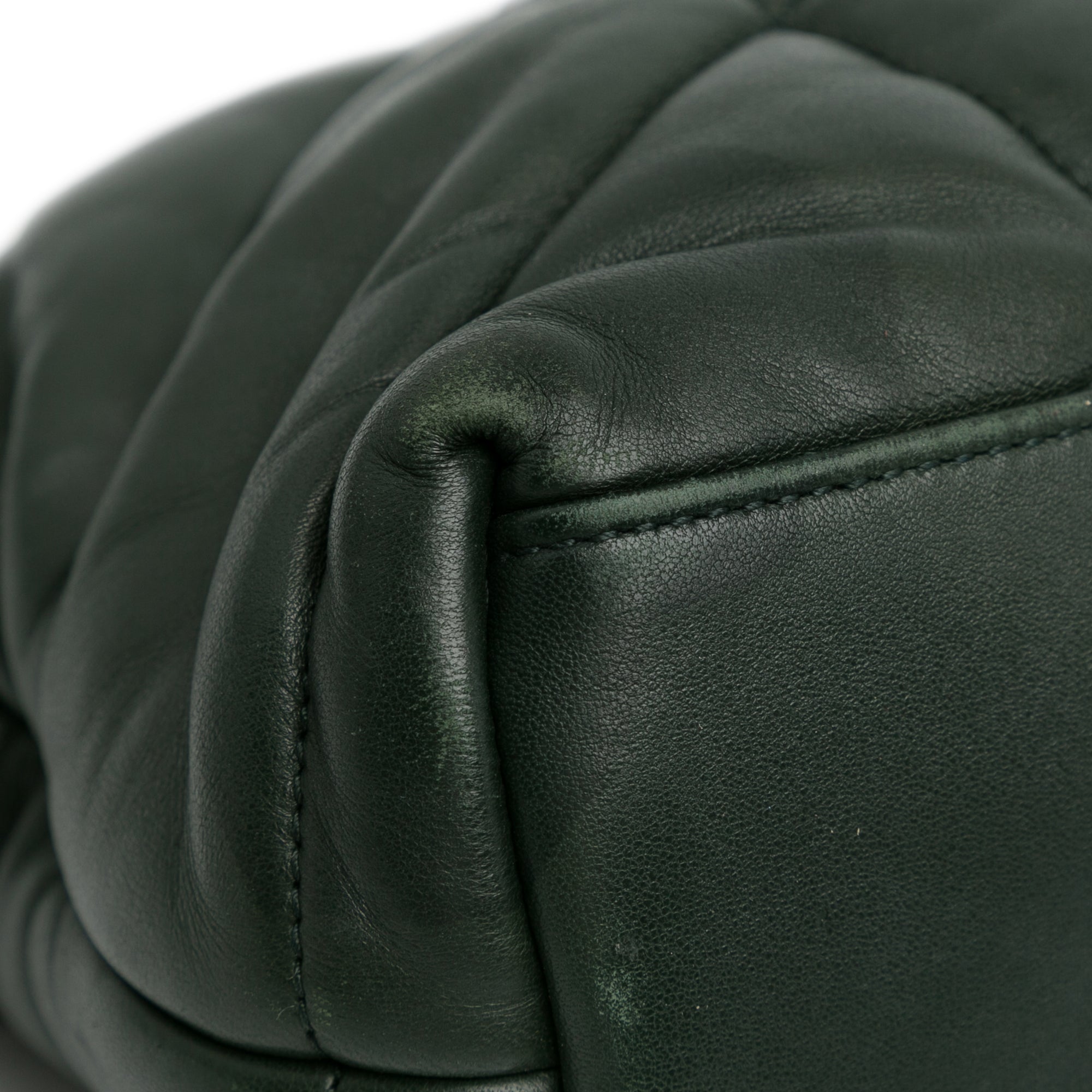 Yves Saint Laurent LouLou Puffer Small Dark Green Lambskin