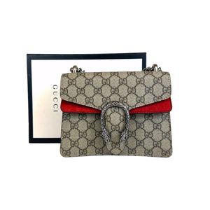 Gucci Dionysus Mini Brown GG Supreme Canvas Red