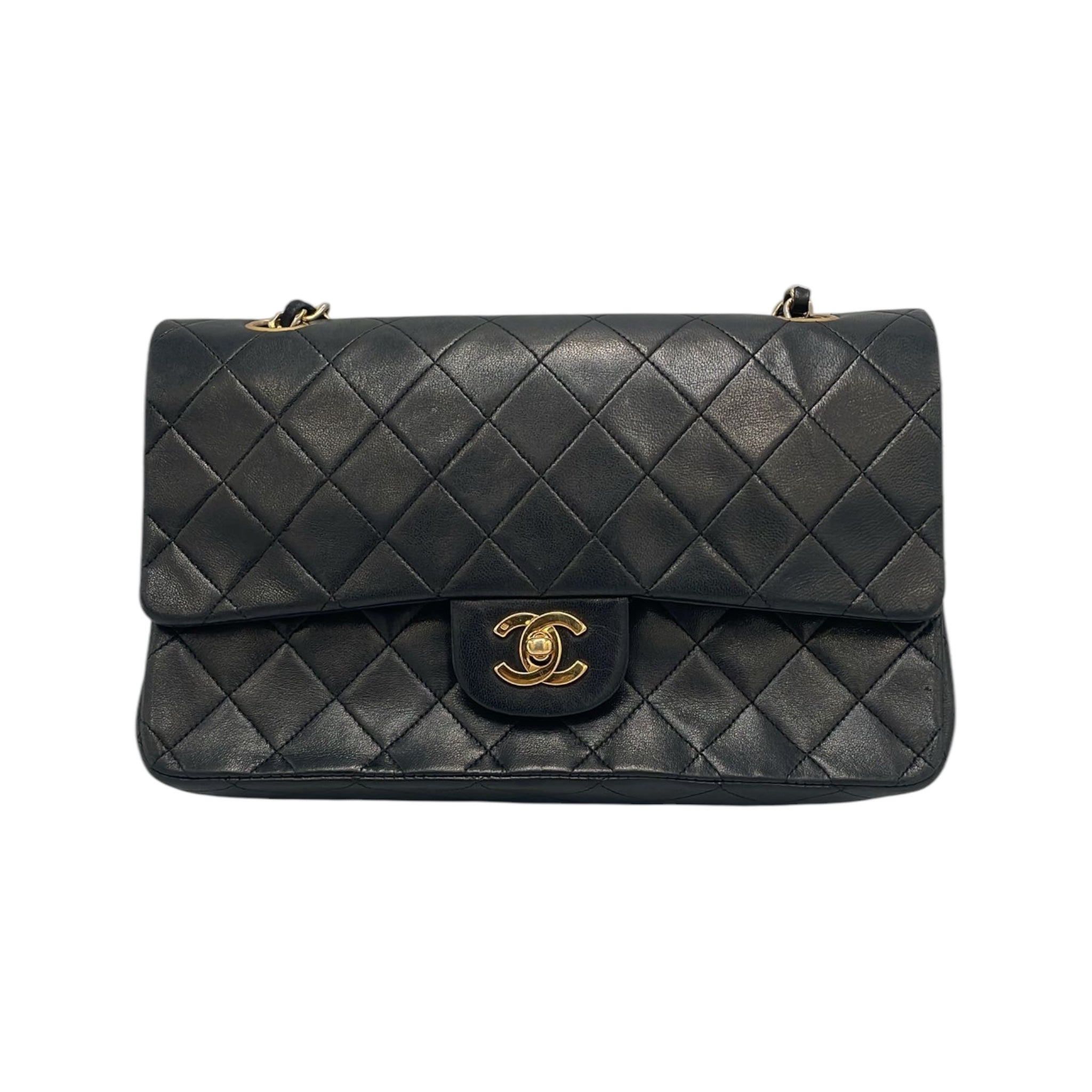 Chanel Classic Double Flap Medium Black Lambskin Gold