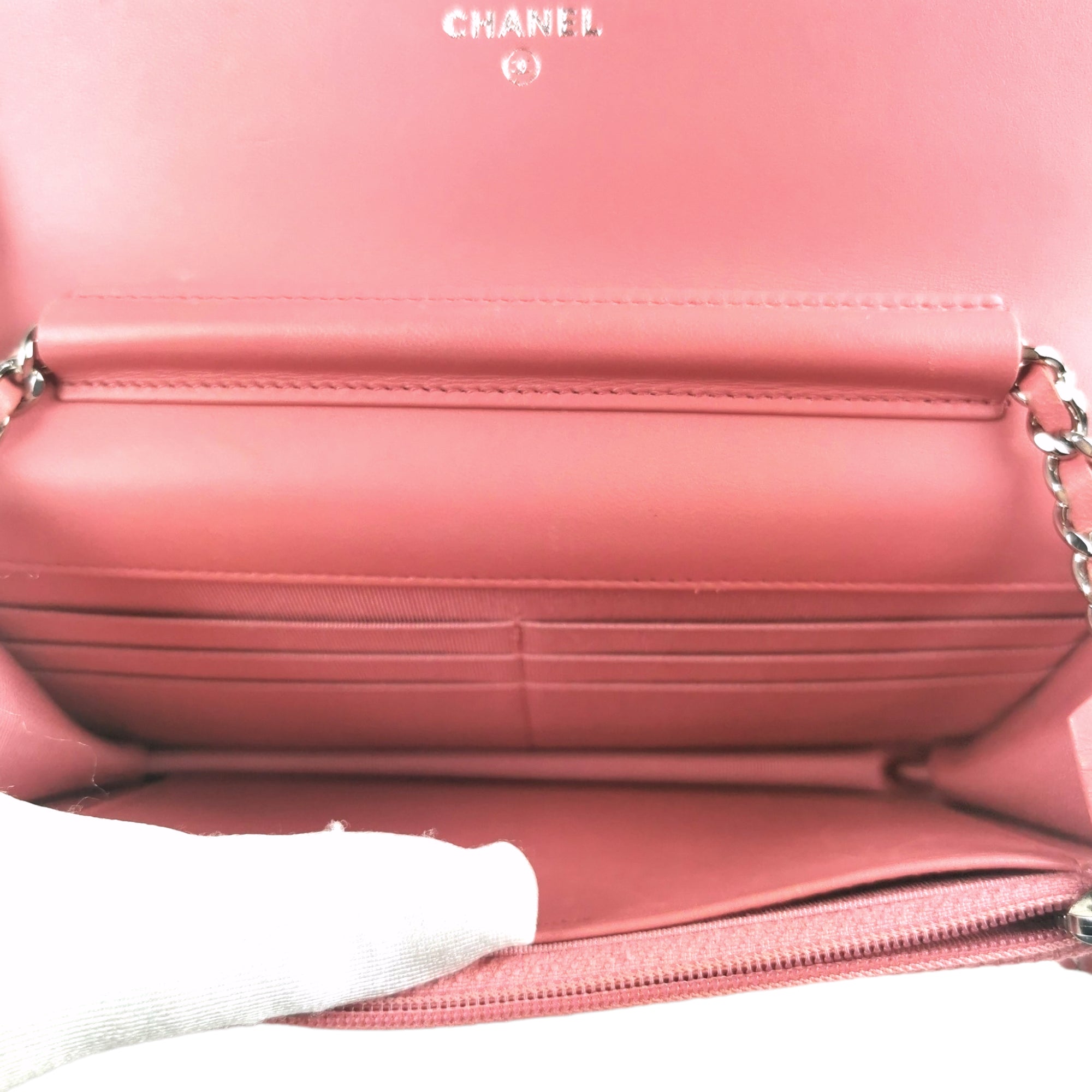 Chanel WOC Pink Lambskin Silver