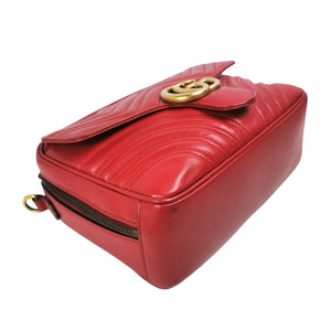 Gucci Marmont Top Handle Small Red Calfskin