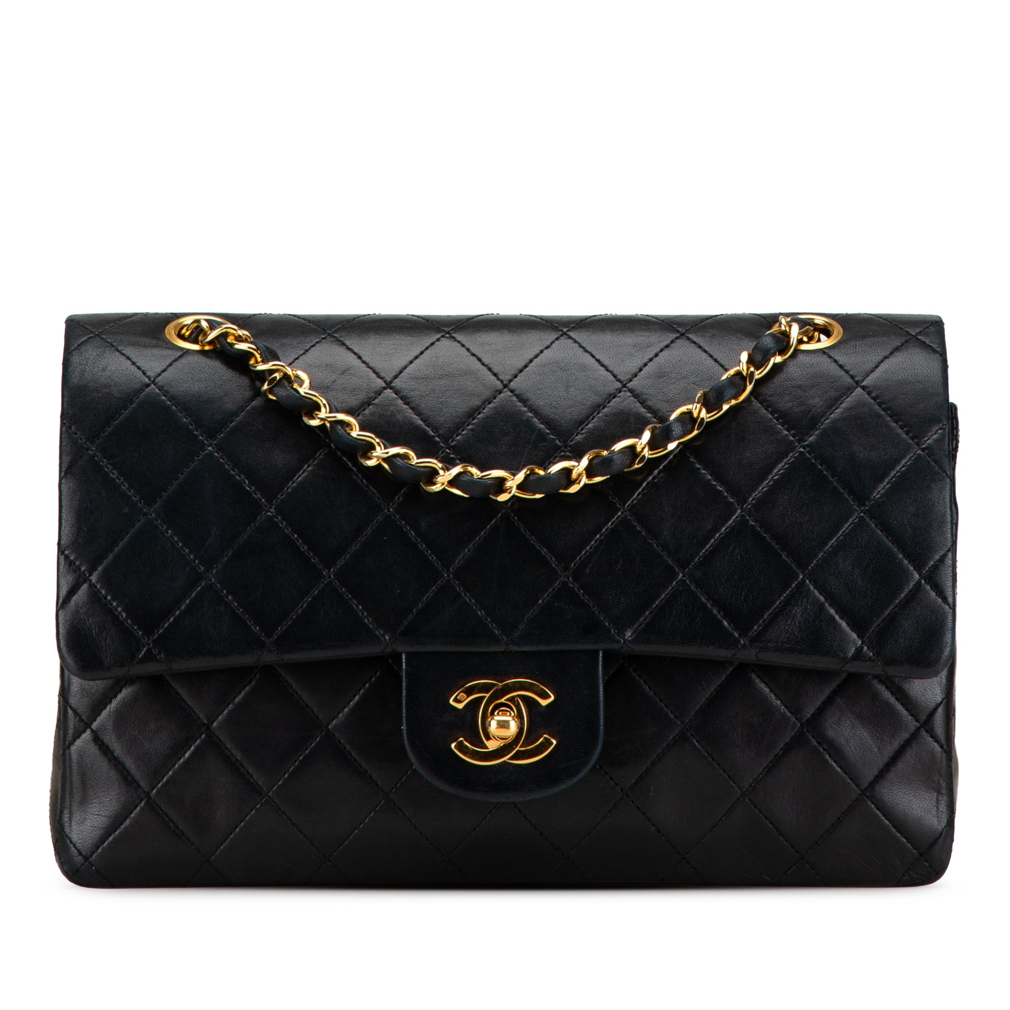 Chanel Classic Double Flap Medium Black Lambskin Gold