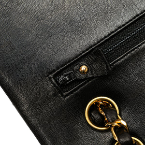 Chanel Classic Double Flap Medium Black Lambskin Gold