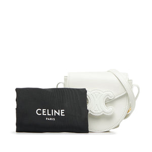 Celine Triomphe Cuir Besace Mini White Calfskin