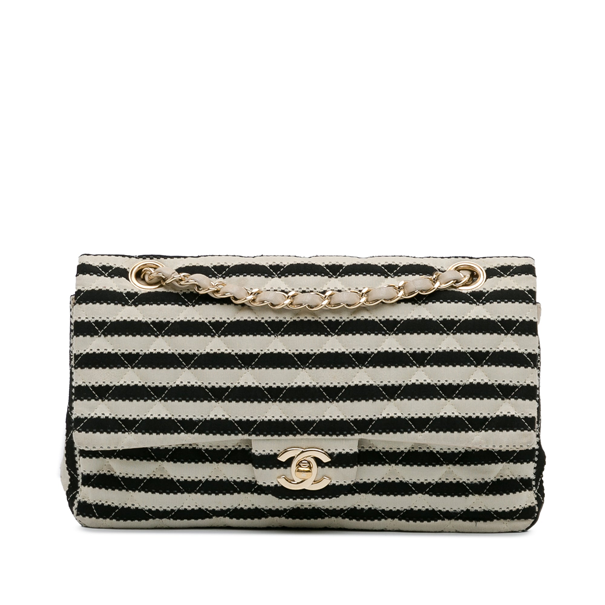 Chanel Classic Double Flap Coco Sailor Medium Bicolor Jersey