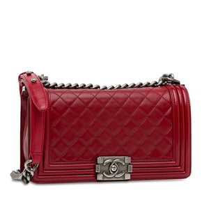 Chanel Boy Flap Medium Red Lambskin