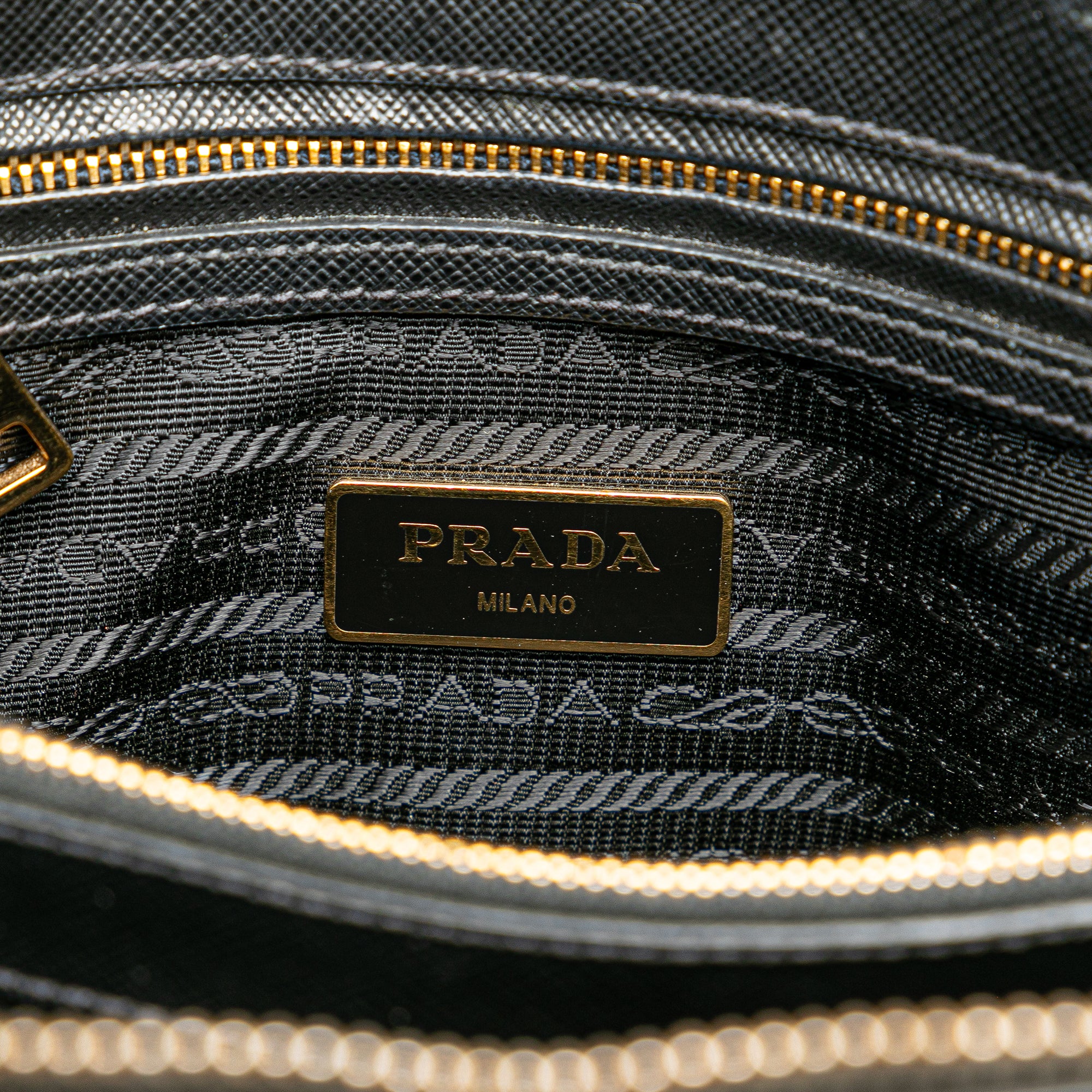 Prada  Promenade Small Black Saffiano Lux