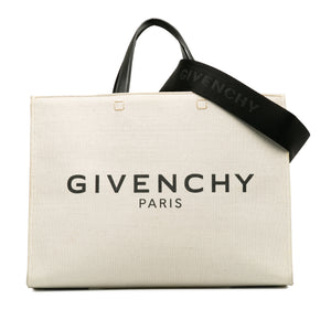 Givenchy G-Tote Medium White Canvas