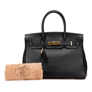 Hermès Birkin Retourne 30 Noir Swift Gold