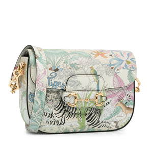 Gucci Tiger Horsebit 1955 Crossbody Bag Mini White Calfskin