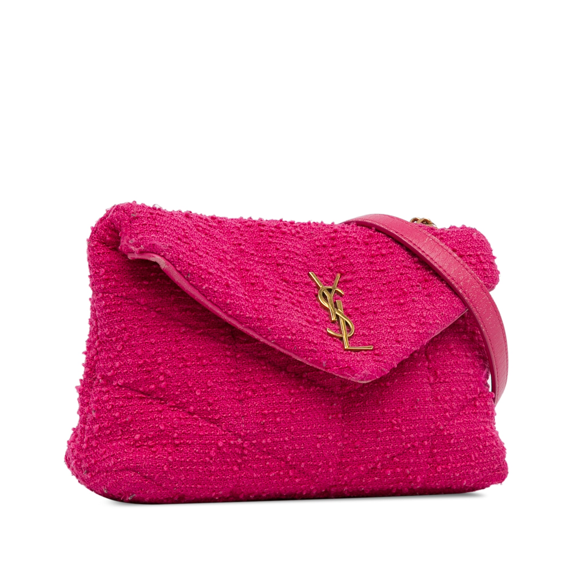 Yves Saint Laurent Toy Puffer Pink Quilted Tweed