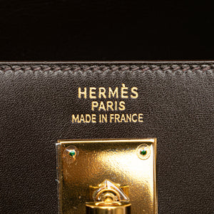 Hermès Kelly Sellier 35 Brown Ebene Box Calf