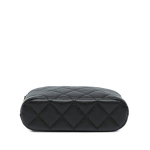 Chanel Clutch On Chain Black CC Quilted Caviar Gold