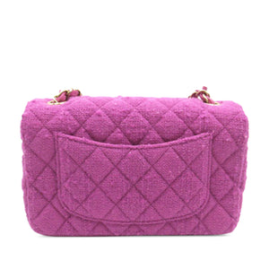 Chanel Classic Rectangular Flap Bag Mini Purple Tweed Gold