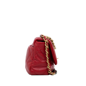 Chanel 19 Flap Bag Medium Red Lambskin Gold